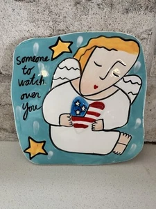 Sandra Magsamen For Silvestri Angel Plaque Someone To Watch Over You Patriotic - Picture 1 of 3