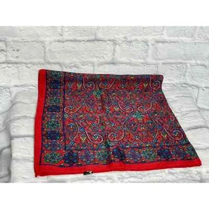 Specialty House Adult Scarf Red Paisley Acrylic Square 30 x 30 Japan Women's - Picture 1 of 3