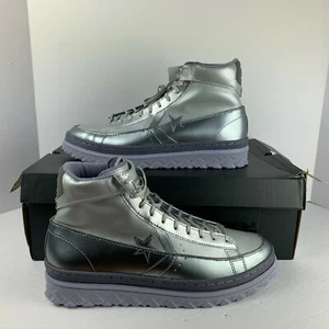 Converse Metallic Vis Pro Leder X2 Mid Herren Silber Größe 10,5 169529C Neu - Bild 1 von 12