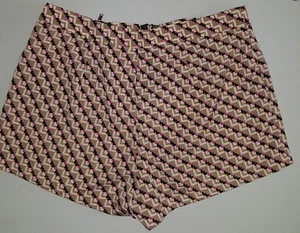 Pantalones Cortos para Mujer Mimi Chica Bronceado y Rosa Patrón Geométrico Talla XS - Imagen 1 de 6
