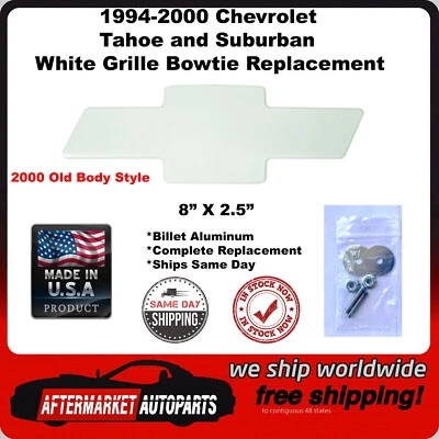 Chevrolet Tahoe & Suburban 1994-2000 parrilla de aluminio blanca emblema de pajarita 96017W Foto 1 de 4