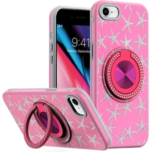 Funda impresa con soporte de anillo brillante para iPhone SE 3/SE 2 iPhone 8/7 + vidrio templado - Imagen 1 de 57