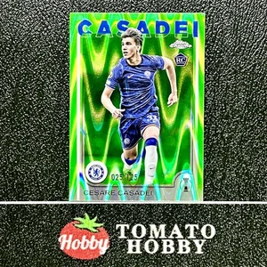 TOPPS CHROME UEFA 2024-25 CESARE CASADEI RC /125 NEON GREEN RAYWAVE CHELSEA - Picture 1 of 2
