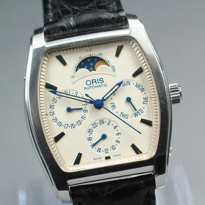 [Exc+5] ORIS 7488 Moonphase White Dial Men's Automatic Watch 33mm From JAPAN - Image 1 of 4