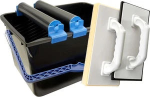 SET Secchio in Plastica Da 12L Idrospugna Con Rivestimento in Gomma - Foto 1 di 12