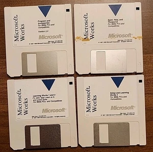 Microsoft Works 2.0 Learning Works Spell Help Thesaurus 3.5" Floppy Disks IBM  - Picture 1 of 7