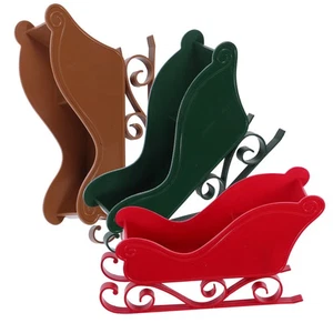 3 Stück kleiner Weihnachtsschlitten Weihnachten Bonboniere Kunststoff Korb Dekoration Innen - Bild 1 von 12