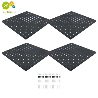 4 Packs Metal Pegboards Black Peg Boards Wall For Office Garage Basement Craft - Image 1 of 4