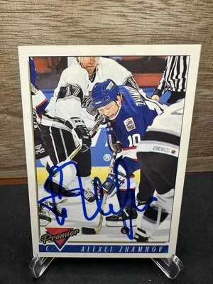 1993-94 Topps Premier - Alexei Zhamnov #420 In-Person ON-CARD AUTO - Image 1 of 2