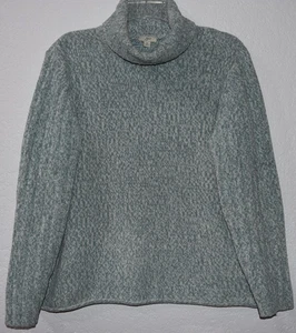 Suéter J.Jill Mediano Suave Elástico Tejido Cuello Embudo Manga Larga Pullover Azul Cielo - Imagen 1 de 17