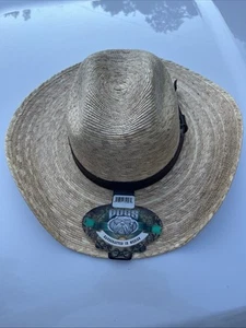 Cappello da cowboy Pugs Western Lg fatto a mano in Messico nuovo con etichette foglie di palma marrone chiaro fascia - Foto 1 di 13