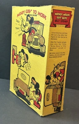 Caja de cereales 1935 Mickey Mouse Walt Disney Post Toasties recortes sin cortar taxista Foto 1 de 4