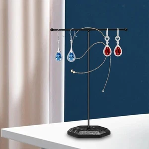 Earring Display Holder T Shaped Storage Organizer with Base Shelf Show Rack for - Picture 1 of 6