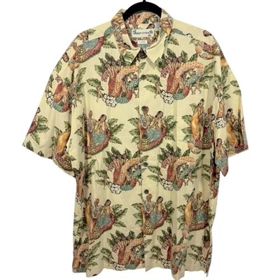 Camisa abotonada con estampado hawaiano Robert Stock para hombre talla XL Foto 1 de 4