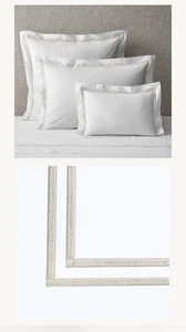 New Restoration Hardware Italian White Hotel Satin Stitch King Pillow Sham $175+ - Picture 1 of 5