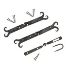 Scharnier-Set "Gabelbart" - Mit Haspe, Mittelalter-Scharnier, Set, Scharnier