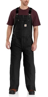 Mono con tirantes aislado Carhartt Washed Duck holgado talla XL negro Foto 1 de 4