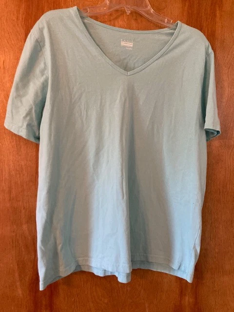 Basic Editions  Womans  Top - Aqua - Short Sleeve  - XXL - EC - Image 1 of 1