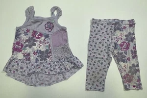 Naartjie Girls Purple 100% Cotton Tunic Cropped Leggings 2Pc Set 3 4 - Picture 1 of 11