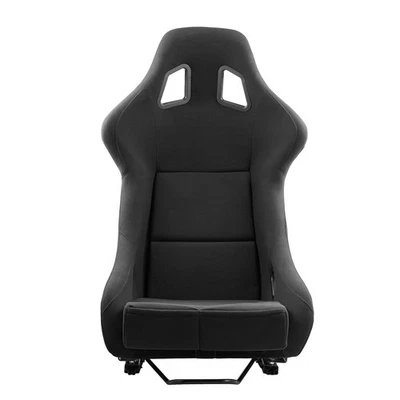 1pc Universal Car Racing Bucket Seat Fiberglass Velours Fabric With Slider Black Foto 1 de 4