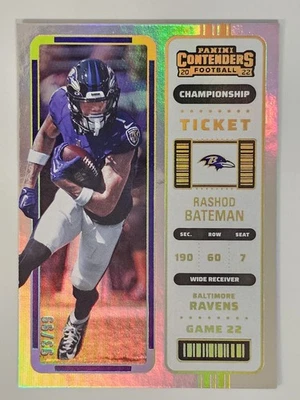 2022 Panini Contenders Rashod Bateman Championship Ticket 93/99 #6 Ravens  - Image 1 of 2