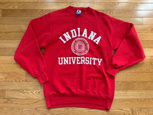 Vintage 80s Champion Reverse Weave Red INDIANA University Hoosiers Sweatshirt M - Picture 1 of 4