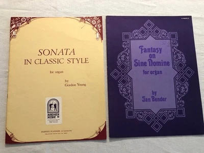 VTG Sonata Sheet Music For Organ Lot (Classical Style/Fantasy on Sine Nomine) - Image 1 of 4