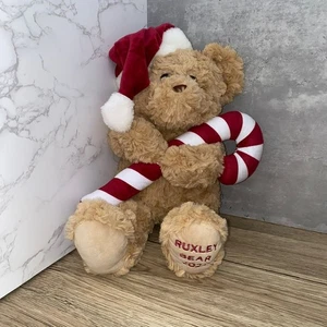 Ruxley Manor Bär 2022 Weihnachten Plüsch 14 Zoll Zuckerstange Nikolausmütze Stofftier - Bild 1 von 7