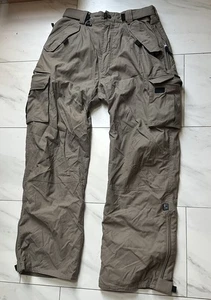 Pantalone cargo da neve impermeabile E408 marrone taglia uomo grande L molte tasche - Foto 1 di 7