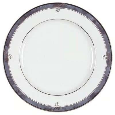 3 salad side PLATES / NIKKO Moonstone, china / white blue gray / fancy swirls - Image 1 of 4