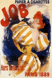 Job Cigarette Paper French Woman Smoking Paris 1889 Vintage Poster Repro FREE SH - Picture 1 of 1