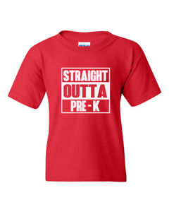 Straight Outta Pre-K Shirt Preschool Youth Toddler Kids Gift Back To School Tee