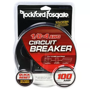 Rockford Fosgate RFCB100 100 Amp Circuit Breaker 1/0 AWG / 4 AWG Platinum Plated - Picture 1 of 1