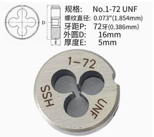 1Pcs HSS Right Hand Die 1-72UNF Dies Threading NO.1-72 UNF - Picture 1 of 1
