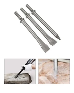 SET 3 PEZZI PUNTE EXTRA LUNGHE PER SCALPELLO AD ARIA PUNZONE MARTELLO UTENSILE PIATTO TAGLIERINA CONICA - Foto 1 di 4