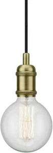 Nordlux 84800025 Avra Lampada a Sospensione Tessuto Nero Cavo Ottone Luce Retrò - Foto 1 di 2
