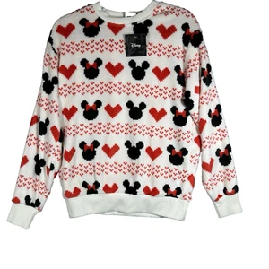 NWT Disney MINNIE Mouse SUPERSOFT Sweatshirt Size Small Heart Cozy Mickey Fuzzy - Picture 1 of 10