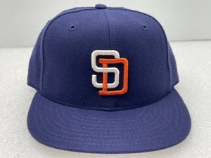 VINTAGE 90's NEW ERA SAN DIEGO PADRES NAVY WHITE ORANGE DIAMOND 6-7/8 DEADSTOCK - Picture 1 of 12
