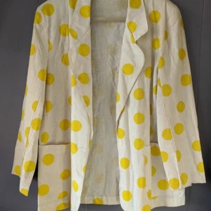 Blazer deportivo Ashleigh Morgan vintage de lino con lunares amarillos - Imagen 1 de 3