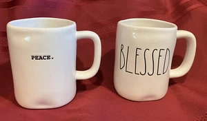 Taza de té café blanco Rae Dunn BENDITO o Paz colección artesanal - Imagen 1 de 25