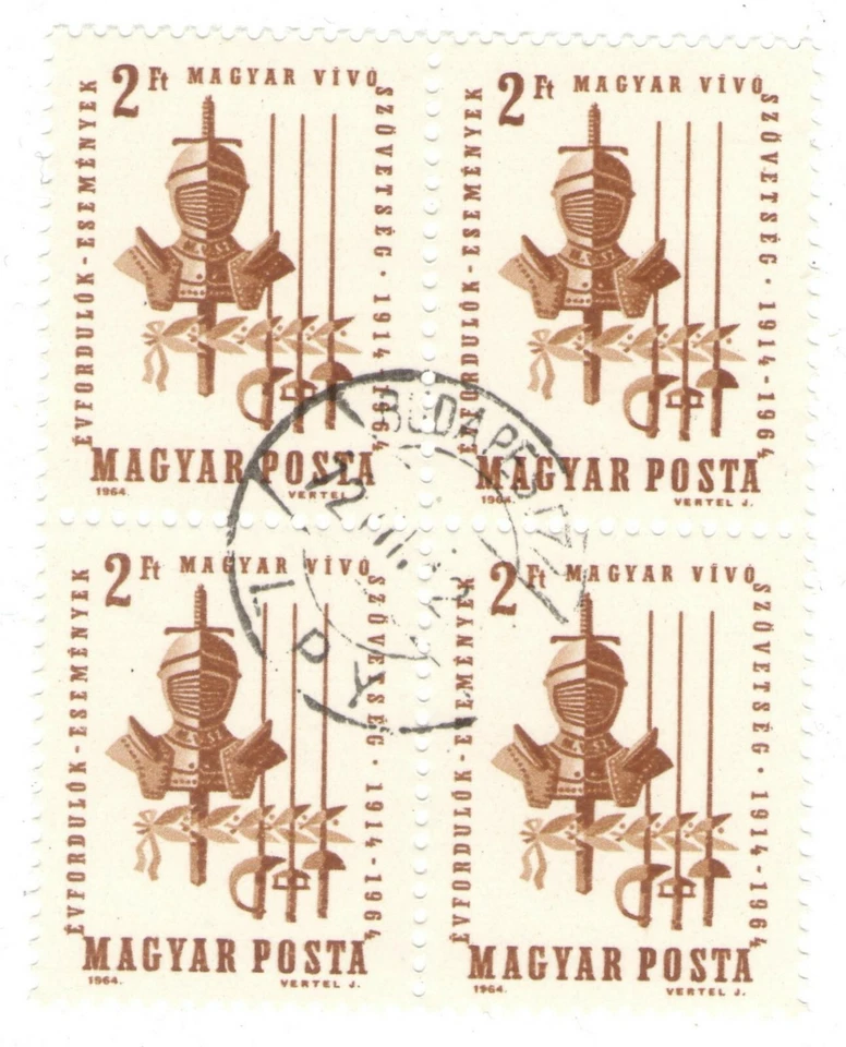 1964 Hungary CTO Block:  50th Anniversary of the Hungarian Fencing Association - Image 1 of 1