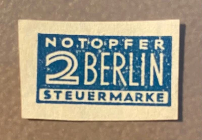 Berlin Germany Tax Stamp Occupation 2 Pf Blue MNH - Image 1 of 3