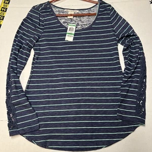 American Rag Women’s Long Sleeve Blouse Size Large Sedona Vintage Indigo NWT - Picture 1 of 17
