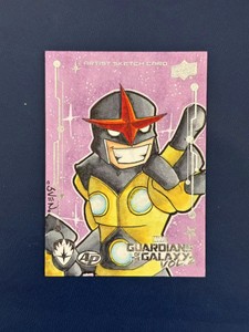 2016 UPPER DECK Guardians of the Galaxy 2 SKETCH CARD Nova by Sven 1/1