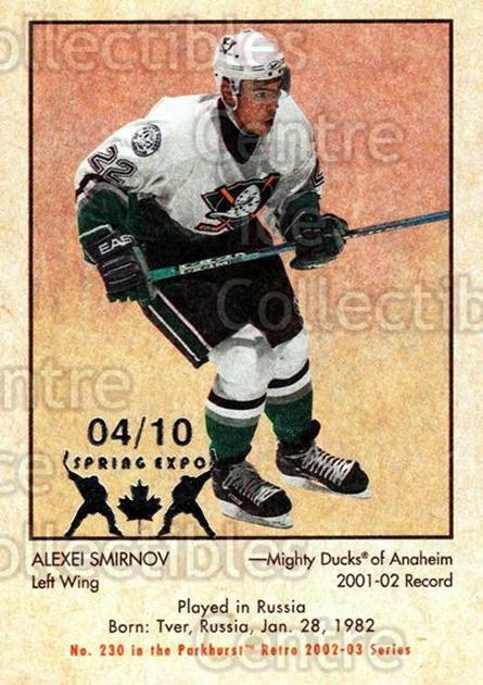 2002-03 Parkhurst Retro Spring Expo #230 Alexei Smirnov - Image 1 of 1