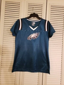 Philadelphia Eagles NFL Team Women’s Rhinestone V Neck Shirt Size Large - Picture 1 of 5