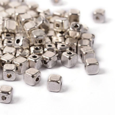Cubo de metal de aleación de plata tibetana 100 un. espaciadores sueltos suave pequeña artesanía 4 mm Foto 1 de 3