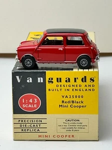 Vanguards 1:43 Scale Diecast Mini Cooper with Box, Red/Black - Picture 1 of 16
