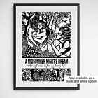 MIDSUMMER NIGHT'S DREAM art print, Shakespeare play, Theatre prints, Signed,