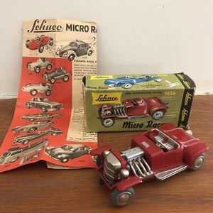 Schuco 1036 Micro Racer Ford 1933 Custom Roadster Hot Rod Wind Up Western 60’s - Bild 1 von 9